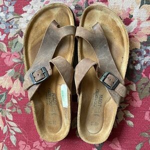 Naot Brown Slide Sandals